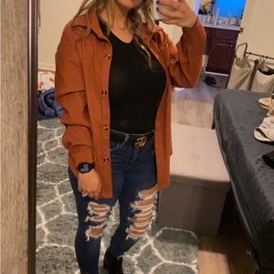 Shein Burnt Orange Shacket